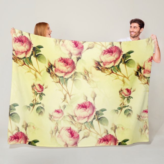Schöne Vintage Blüte Fleecedecke (Beispiel)