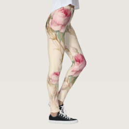 Schöne Vintage Blüte Leggings