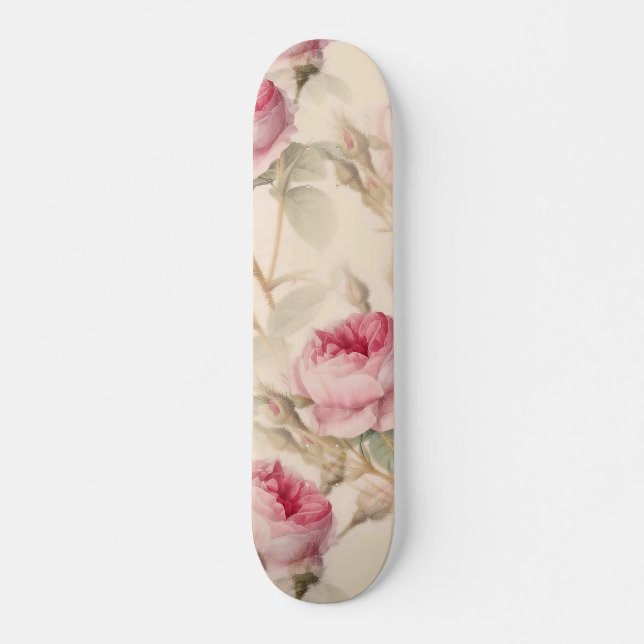 Schöne Vintage Blüte Skateboard (Vorne)