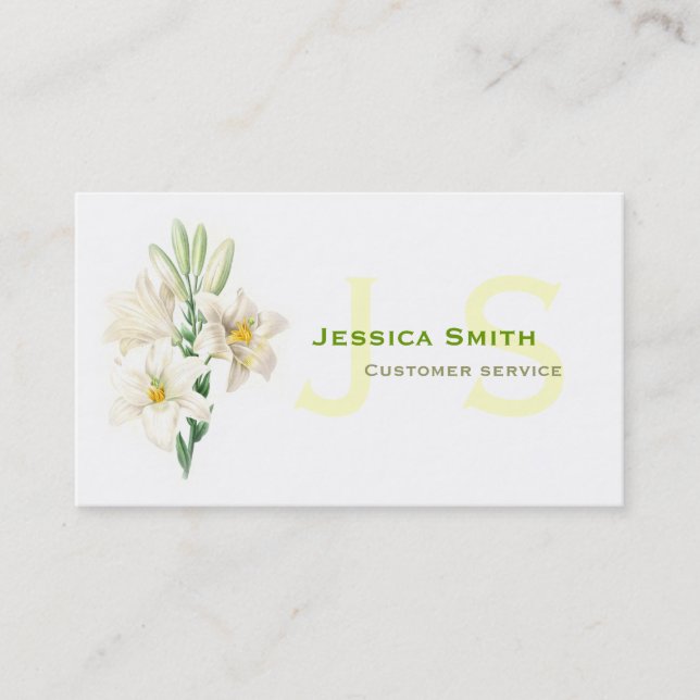 Schöne, Vintage Botanische Lilie Visitenkarte (Vorderseite)