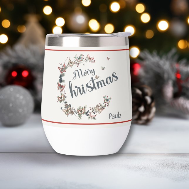 Schöne Vintage Butterfly Frohe Weihnachten (Von Creator hochgeladen)