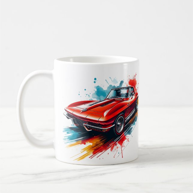Schöne Vintage Corvette Kaffee Tasse (Links)