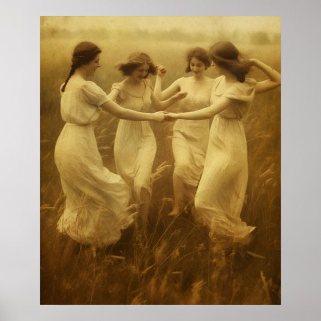 Schöne Vintage Damen Poster (Vorne)