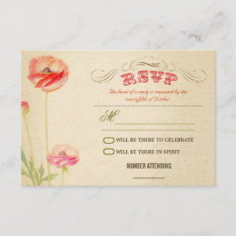 schöne Vintage Design Hochzeit rsvp Karte