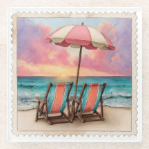 SCHÖNE VINTAGE-DISTRESSED-SOMMERSTRANDSZENE