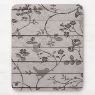 Schöne vintage elegante Blumen Vögel Schmetterling Mousepad