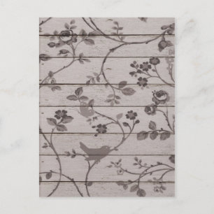Schöne vintage elegante Blumen Vögel Schmetterling Postkarte