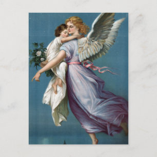 Schöne Vintage Engel- und Kinderparadiese Kunst Postkarte