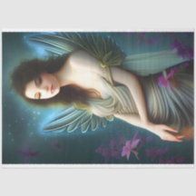 Schöne Vintage-Engel-Wayward-Blumen-Decoupage