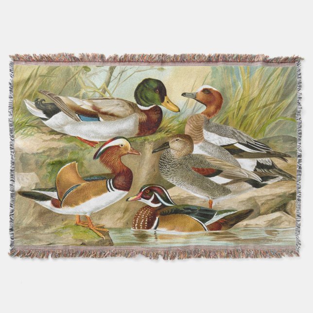 Schöne Vintage Enten 1 Decke (Vorderseite)