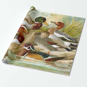 Schöne Vintage Enten am Teich Geschenkpapier