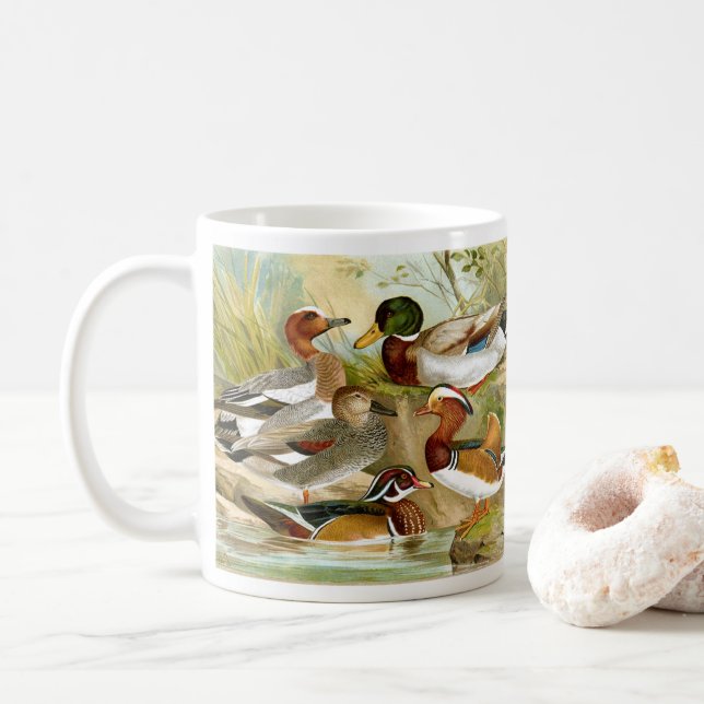 Schöne Vintage Enten Kaffeetasse (Mit Donut)