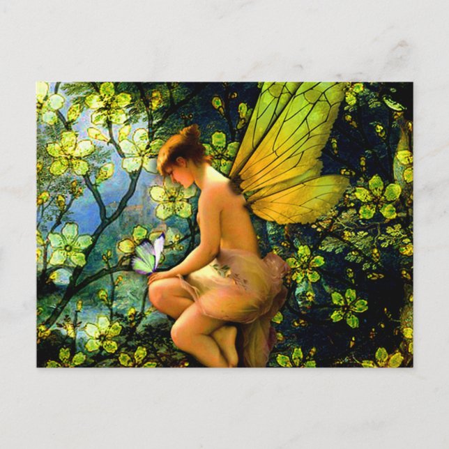 Schöne Vintage Fairy Postkarte (Vorderseite)