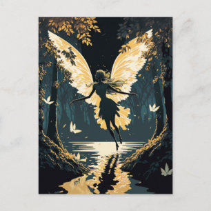 Schöne Vintage Fairy Postkarte