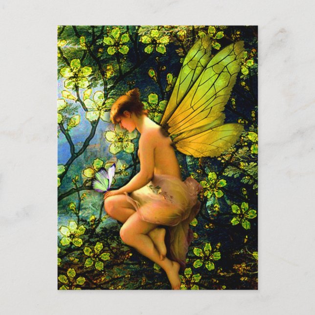 Schöne Vintage Fairy Postkarte (Vorderseite)
