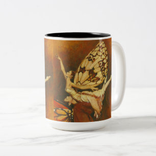 Schöne Vintage-Feentänzer-Tasse Zweifarbige Tasse