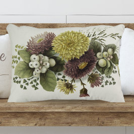 Schöne Vintage Flora Chrysanthemen Dekokissen