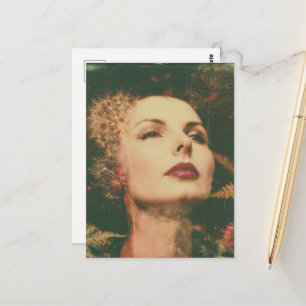 Schöne Vintage-Frau Faux-Vintage-Fotografie Postkarte