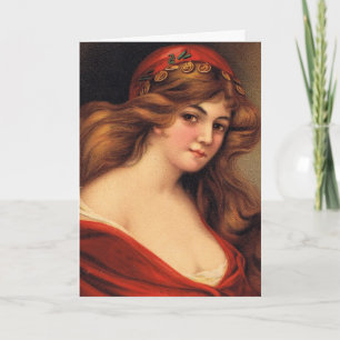 Schöne Vintage Frau, Muttertag Karte