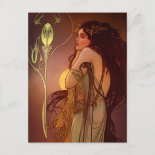 Schöne Vintage Frau Postkarte