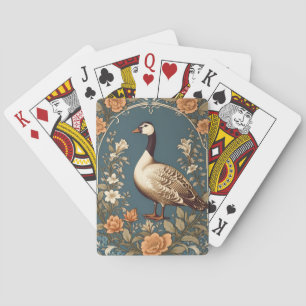 Schöne Vintage-Gans, inspiriert von William Morris Spielkarten