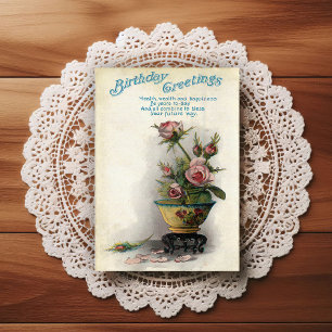 Schöne Vintage-Geburtstagsgrußkarte aus den frühen Postkarte