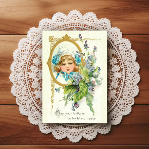 Schöne Vintage-Geburtstagsgrußkarte aus den frühen Postkarte
