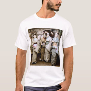 Schöne Vintage-Geisha in Kimonos Altes Japan T-Shirt
