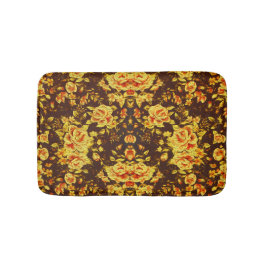 Schöne Vintage gelbe Blumen Badematte