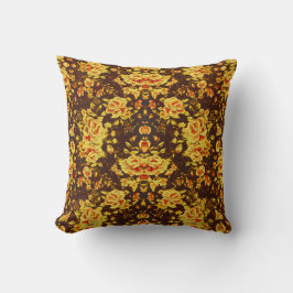 Schöne Vintage gelbe Blumen Kissen