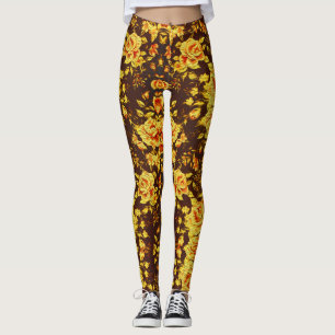 Schöne vintage-gelbe Blumen  Leggings