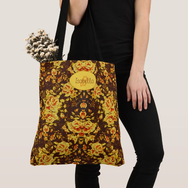 Schöne Vintage gelbe Blumen Monogram (Von Nahem)