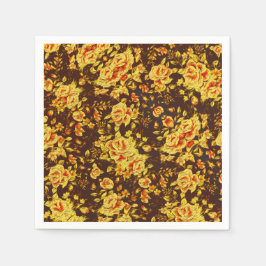 Schöne Vintage gelbe Blumen Serviette