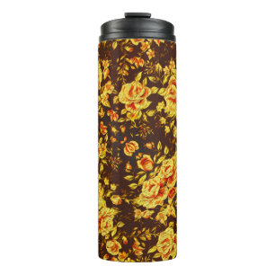 Schöne vintage gelbe Blumen   Thermosbecher