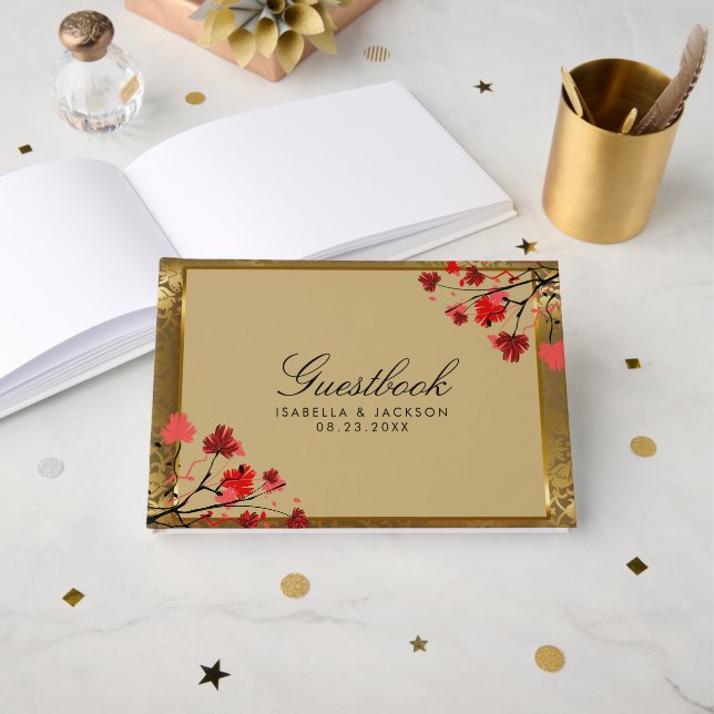 Schöne Vintage Goldmedaille Gästebuch (Vorderseite Offen)