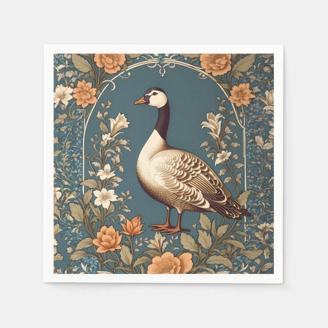 Schöne Vintage Goose William Morris Inspiriert Serviette (Vorderseite)