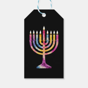 Schöne Vintage-Hanukkah-Menora Frohes Hanukkah Geschenkanhänger