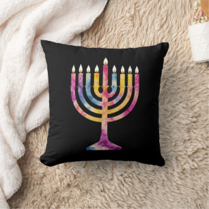 Schöne Vintage-Hanukkah-Menora Frohes Hanukkah Kissen