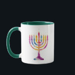 Schöne Vintage Hanukkah Menorah Happy Hanukkah Tasse<br><div class="desc">Schöne Vintage Hanukkah Menorah Happy Hanukkah</div>
