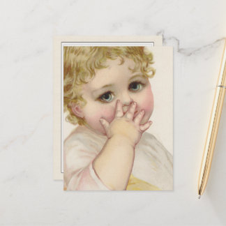 Schöne Vintage Illustration des Babys Postkarte