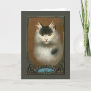Schöne Vintage-Katze feine Grußkarte Karte