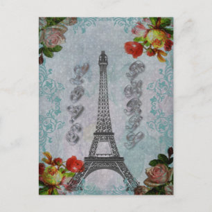 Schöne Vintage Liebe Paris Eiffel Tower Postkarte