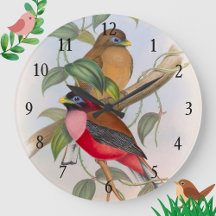 Schöne Vintage Liebesvögel Acryl Wanduhr