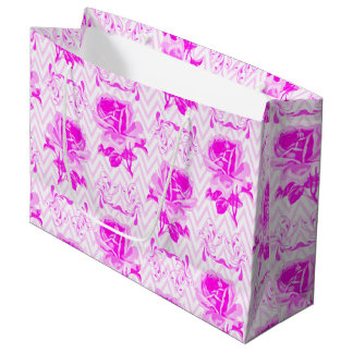 Schöne vintage lila Blumenmuster Große Geschenktüte