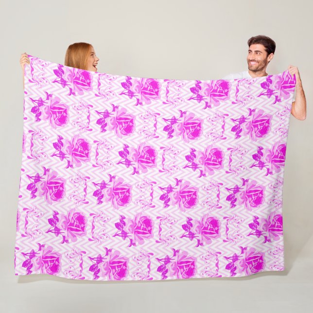 Schöne Vintage Lila Blüte Fleecedecke (Beispiel)