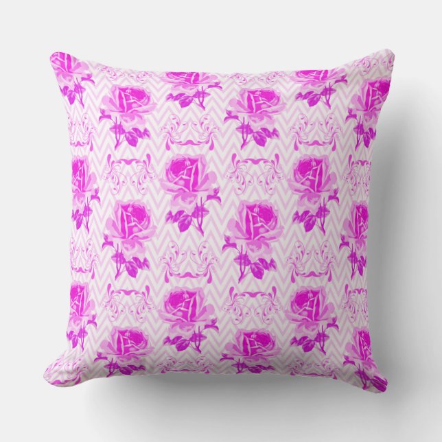 Schöne Vintage Lila Blüte Kissen (Vorderseite)