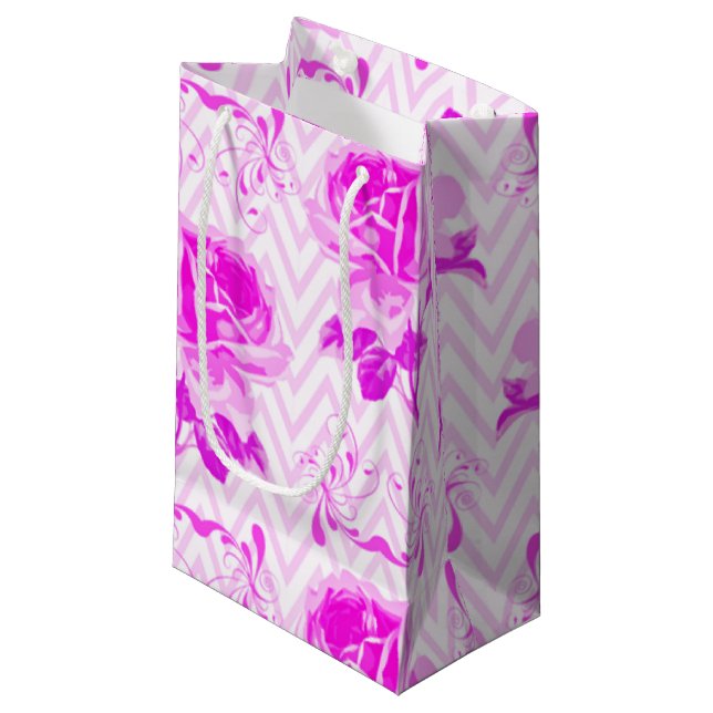 Schöne Vintage Lila Blüte Kleine Geschenktüte (Vorderseite Schrägansicht)