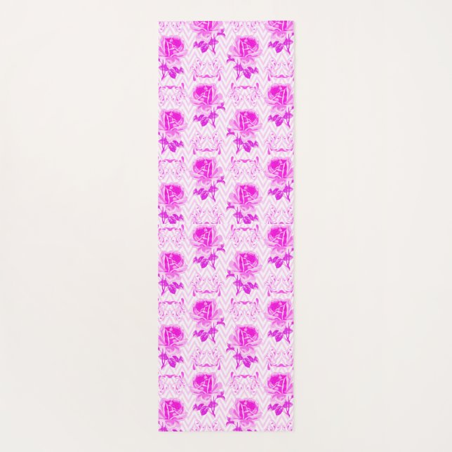 Schöne Vintage Lila Blüte Yogamatte (Rückseite)