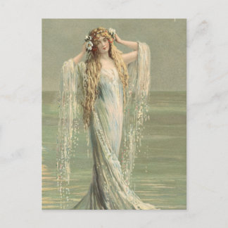 Schöne Vintage Meeresgöttin Postkarte