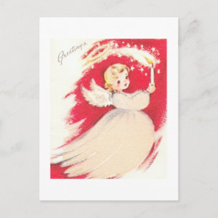 Schöne Vintage-Mid-Century-Mod-Engel Postkarte